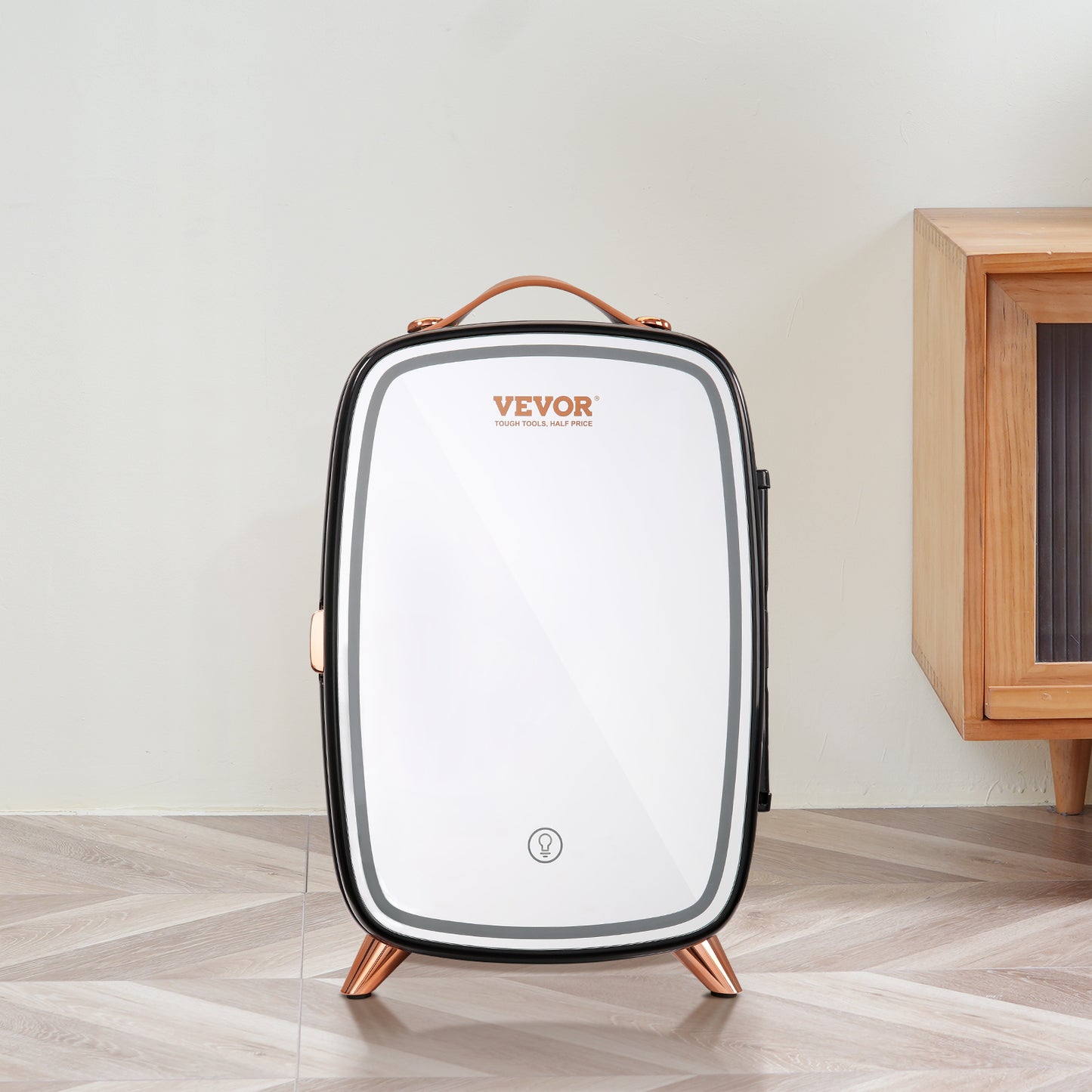 Mini Skincare Fridge with LED Mirror