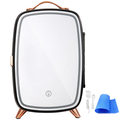 Mini Skincare Fridge with LED Mirror
